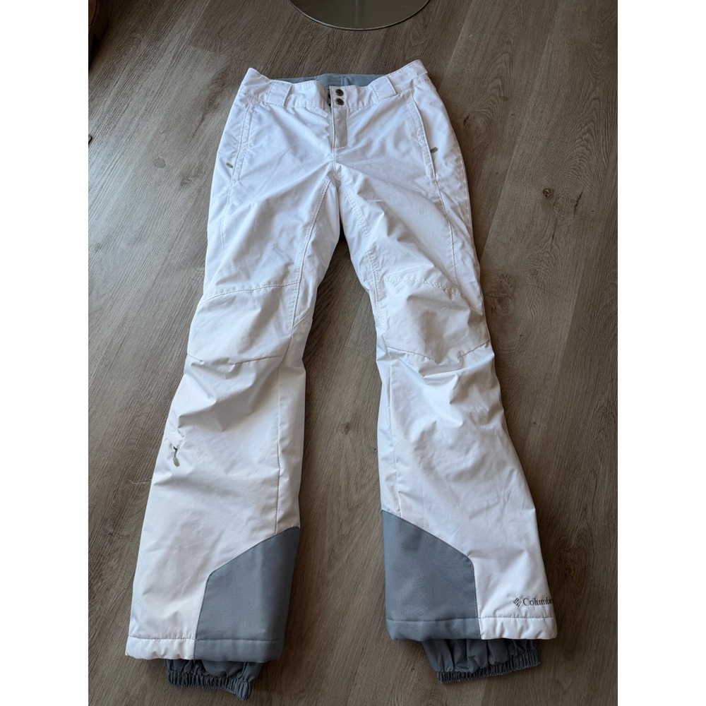 Columbia Omni-Heat White Insulated Snow Pants Womens XS Regular Ski Snowboard